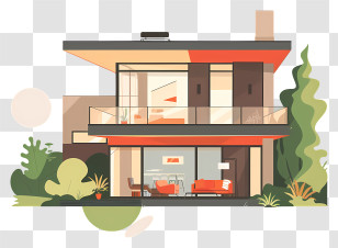 Modern Home - Stylish Modern Luxury House Illustration Transparent PNG
