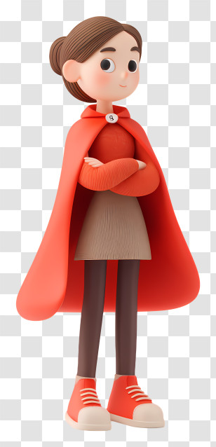 Girl Wearing Red Cape - Stylish Girl In Red Cape Transparent PNG