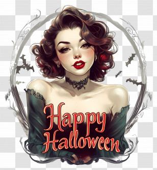 Happy Halloween - Gothic Happy Halloween Artwork With Spooky Theme Transparent PNG
