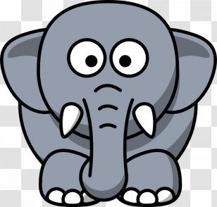 Cartoon Elephant Drawing Clip Art - Organism - Grey Cliparts Transparent PNG