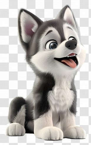 Husky Puppies - Cute Cartoon Husky Dog Transparent PNG