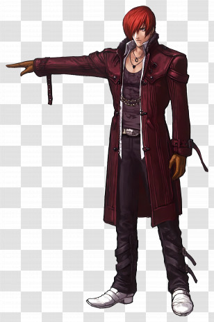 Iori Yagami - Anime Character In Red Coat Transparent PNG