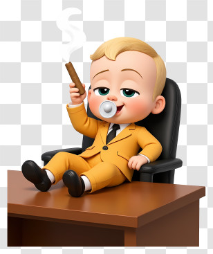 Boss Baby - Boss Baby In Yellow Suit Transparent PNG