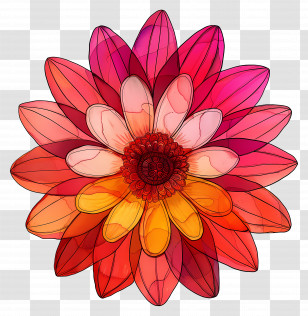 Flower Plant Top View - Vibrant Colorful Flower Illustration Transparent PNG