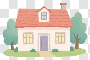 Village House - Small Cute Doodle House Transparent PNG