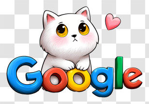 Google Logo - Cute Cat With Google Logo Transparent PNG
