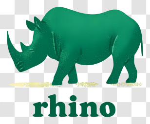 Rhino Logo - Green Rhino Illustration Transparent PNG