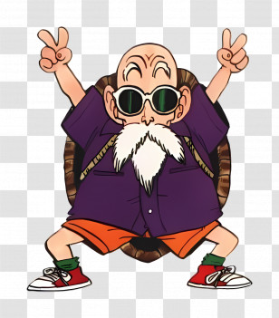 Master Roshi - Cartoon Character With Glasses Transparent PNG