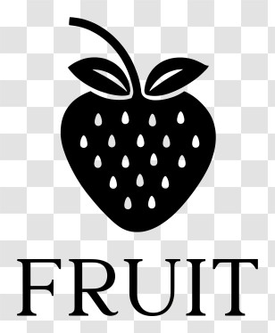 Strawberry Logo - Black Strawberry Fruit Icon Transparent PNG