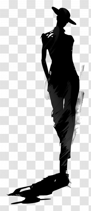 Fashion Model Silhouette - Silhouette Of A Fashionable Person Transparent PNG