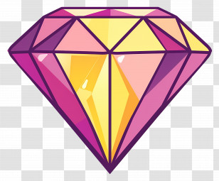 Diamond - Pink And Yellow Diamond Illustration Transparent PNG