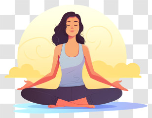 Woman - Yoga Pose Of Woman Meditating With Serene Background Transparent PNG
