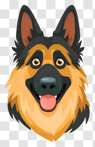 German Shepherd Emoji - German Shepherd Dog Illustration Transparent PNG