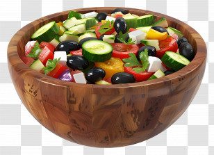 Greek Salad - Bowl Of Fresh Vegetable Salad Transparent PNG