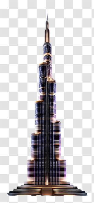 Burj Khalifa - Tall Modern Skyscraper Transparent PNG