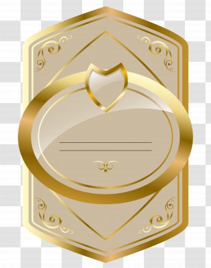 Clip Art - Digital Image - Cream And Gold Luxury Label Clipart Transparent PNG