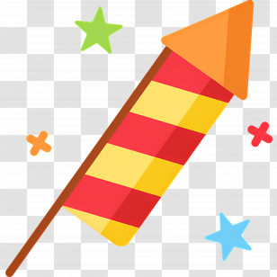 Fireworks Rocket - Yellow And Red Rocket For New Year Celebration Transparent PNG