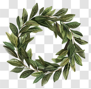 Bay Leaf Wreath - Simple Green Laurel Wreath Decoration Transparent PNG