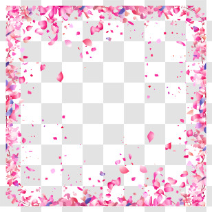 Confetti Frame - Pink Petal Frame For Romantic Occasions Transparent PNG