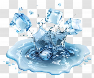 Ice Splash Water - Ice Cubes Splashing In Clear Water Transparent PNG