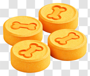 Dog Food - Yellow Bone-Shaped Pet Treats Transparent PNG