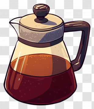 Coffee Pot - Glass Coffee Pot With Liquid Brew Illustration Transparent PNG
