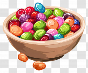 Bowl Of Jelly Beans - Bowl Of Colorful Jelly Beans Transparent PNG