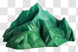 Green Mountain - Low-Poly Green Mountain Design Transparent PNG