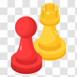 Chess - Red And Yellow Chess Pieces For Strategy Games Transparent PNG