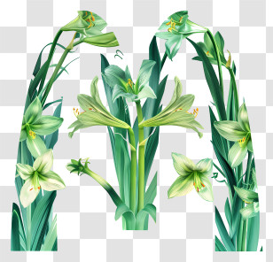 Mcdonalds Logo - Greenery Letter M With Green Flowers Transparent PNG