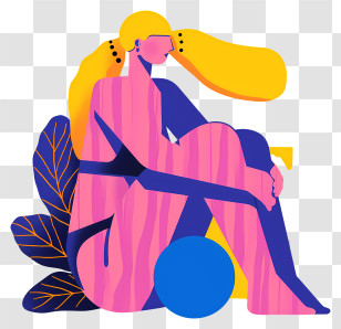 Beach Volleyball - Colorful Abstract Woman Transparent PNG