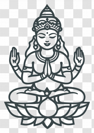 Ayudha Puja - Meditating Figure Symbol Transparent PNG