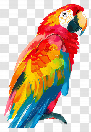 Parrot - Colorful Macaw Parrot Illustration Transparent PNG