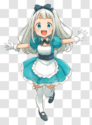 Hideri Kanzaki - Happy Anime Maid Girl Transparent PNG