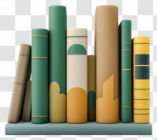 Standing Books - Colorful Books Collection On Shelf Transparent PNG