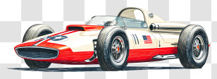 Cadillac F1 - Vintage Race Car Illustration Transparent PNG