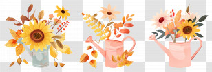 Autumn Flowers - Autumn Flower Arrangements With Sunflowers Transparent PNG