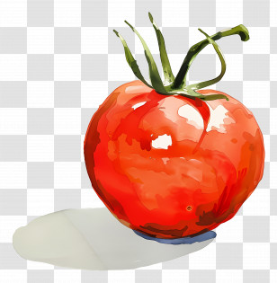 Tomato - Watercolor Illustration Of A Fresh Tomato Transparent PNG
