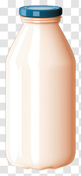 Glass Jar - Cream-Colored Sealed Bottle With Blue Cap Transparent PNG