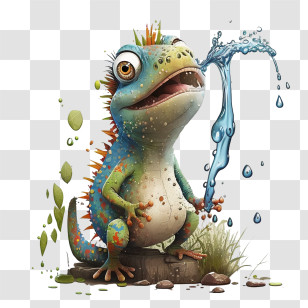 World Lizard Day
 - Colorful Lizard With Water Transparent PNG