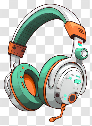 Headphones - Colorful Cartoon Headphones Transparent PNG