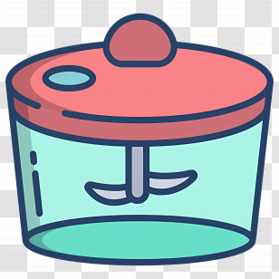 Blender - Kitchen Chopper With Red Lid Transparent PNG