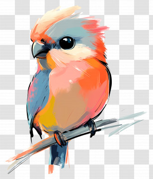 Pastel Bird - Vibrant And Artistic Bird Illustration Transparent PNG