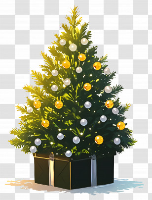 Artificial Christmas Tree - Beautifully Decorated Christmas Tree With Ornaments Transparent PNG