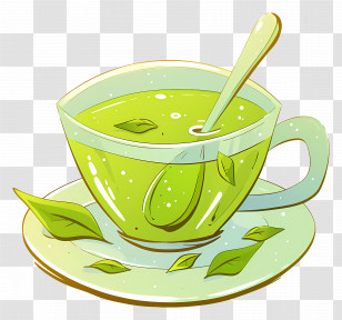 Green Tea - Green Tea In A Cup Illustration Transparent PNG