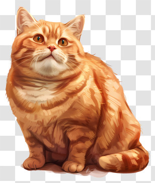 Ginger Cat - Ginger Cat Sitting Illustration Transparent PNG