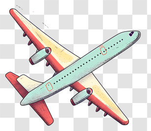 Cartoon Plane - Colorful Cartoon Airplane Illustration Transparent PNG