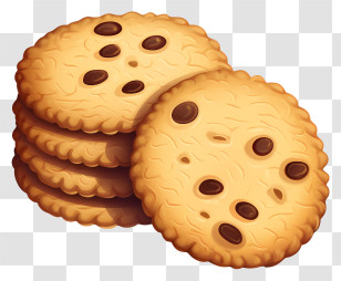 Chocolate Chip Cookies - Stack Of Crispy Chocolate Chip Cookies Transparent PNG