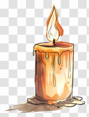 Candle - Melting Candle With Warm Glow Transparent PNG