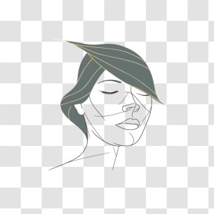 Hand Drawn Girl
 - Abstract Face Line Art Transparent PNG